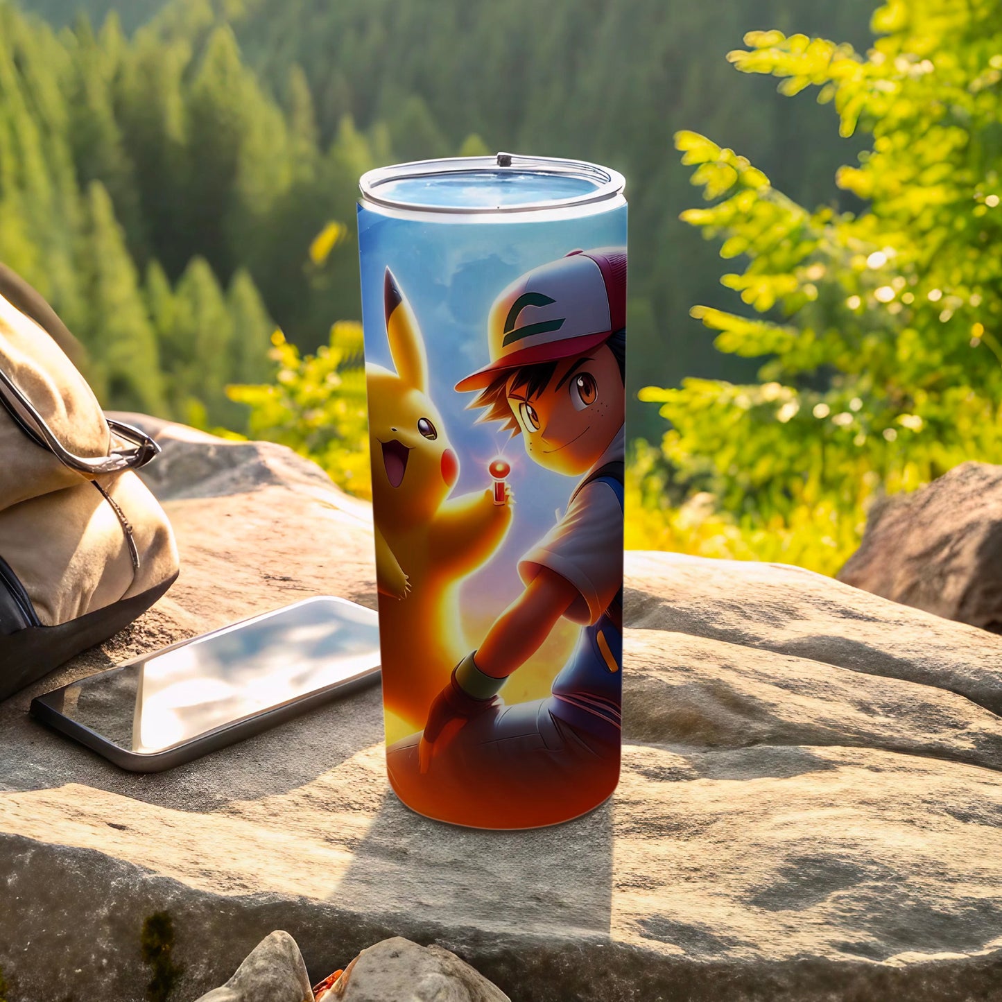 Ash and Pikachu Adventure Design Tumbler Cup