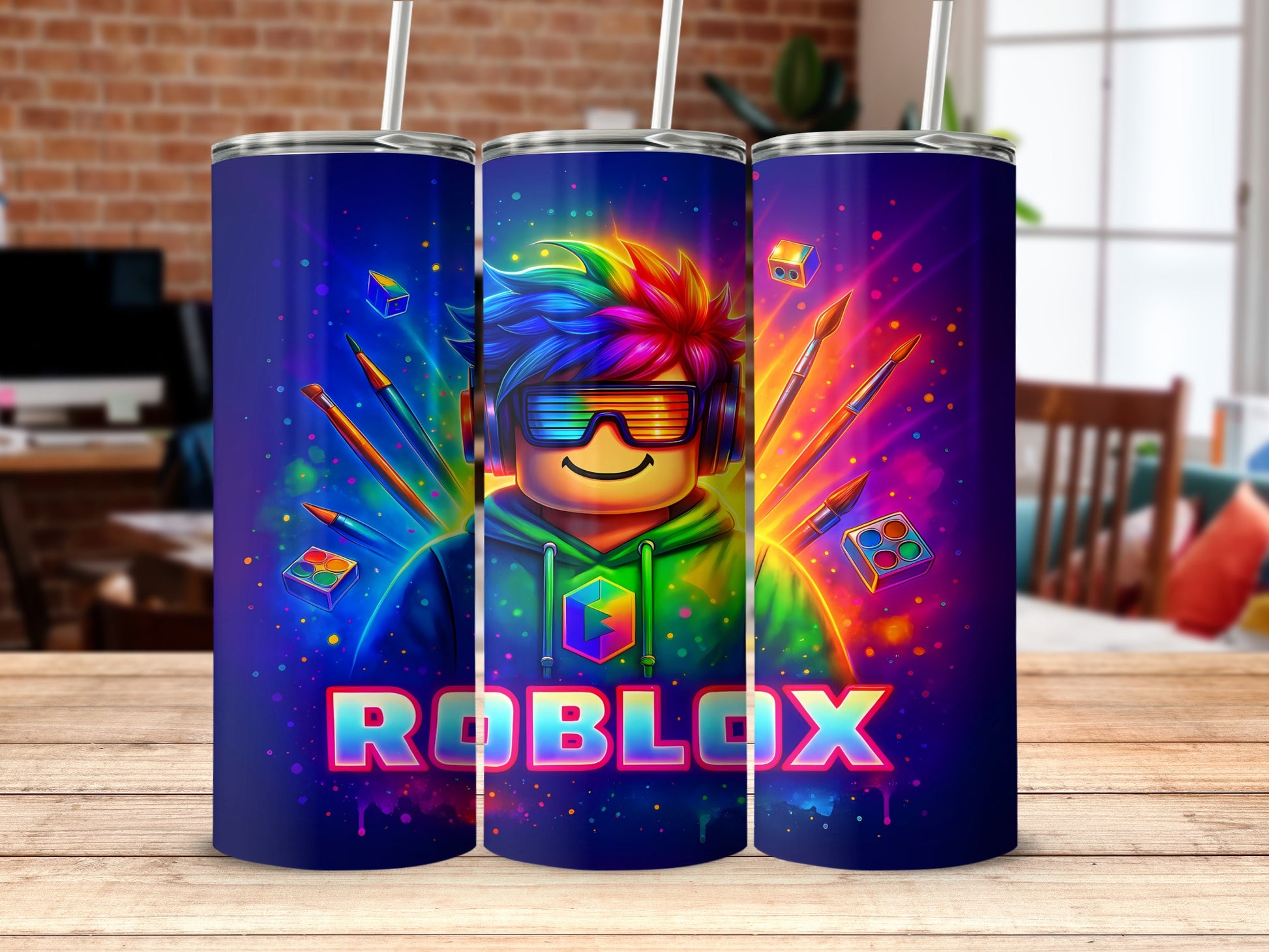 Colorful Roblox Character Tumbler for Gamers