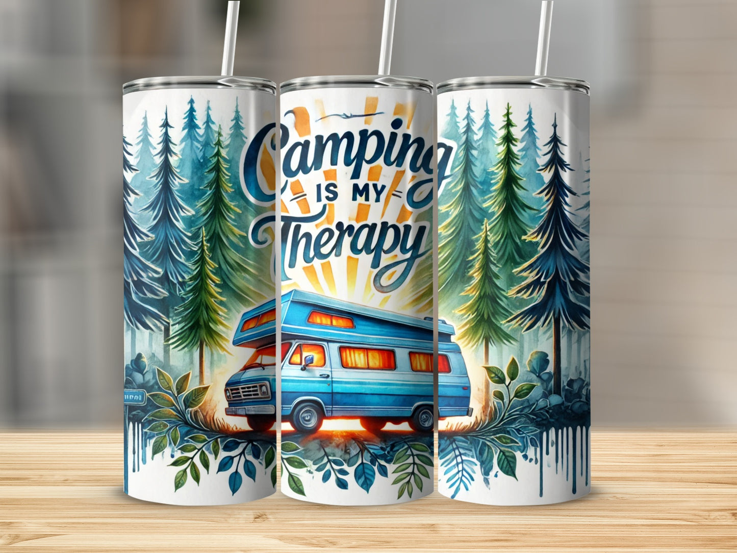 Camping IS MY Therapy Forest Pine Trees Camper Van product type