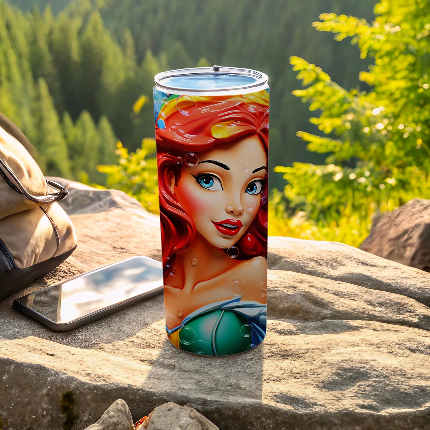 Vibrant Mermaid Graphic Insulated Tumbler for Beverages