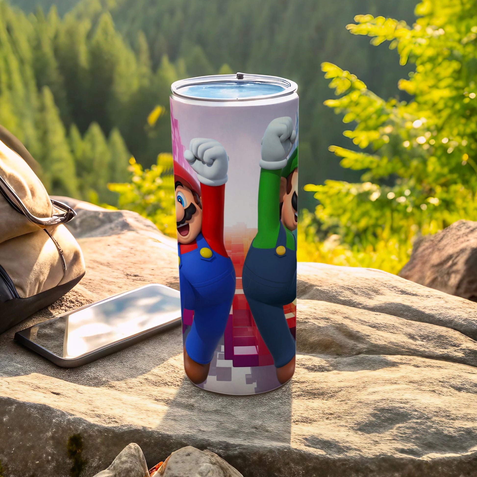 Colorful Mario and Luigi Adventure Drink Tumbler
