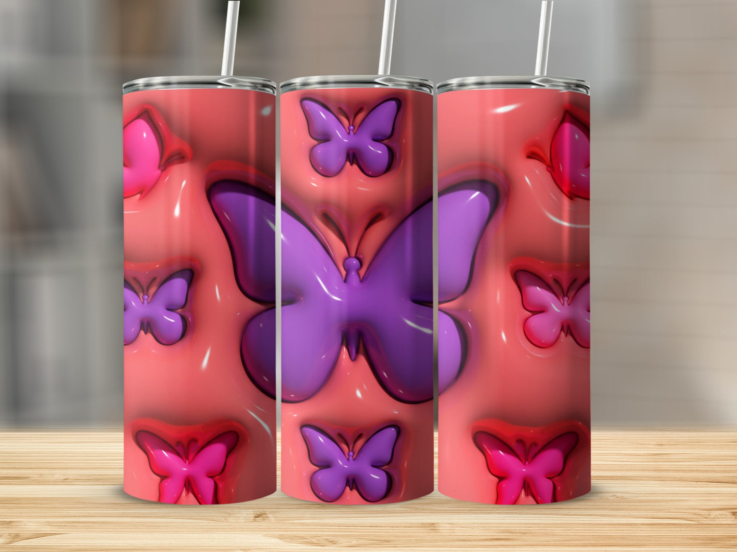 Colorful Butterfly Design Tumbler for Everyday Use