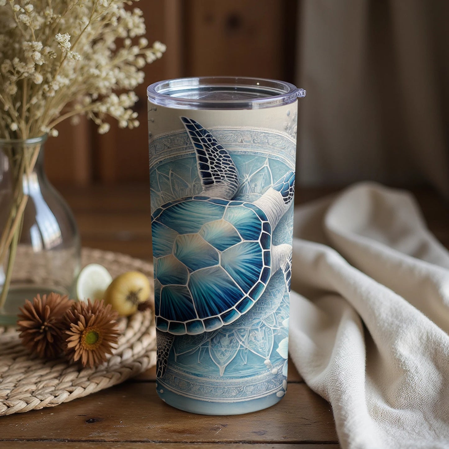 Sea Turtle Decorative Insulated Tumbler for Travel