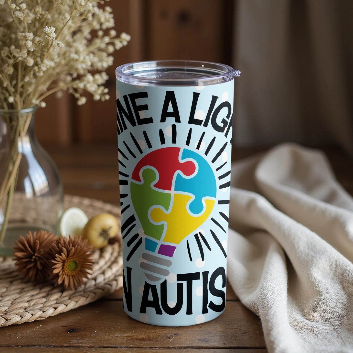 Shine a Light on Autism Awareness Tumbler