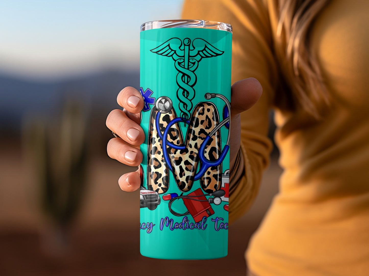 Leopard Stethoscope and Medical Icon Design Tumbler