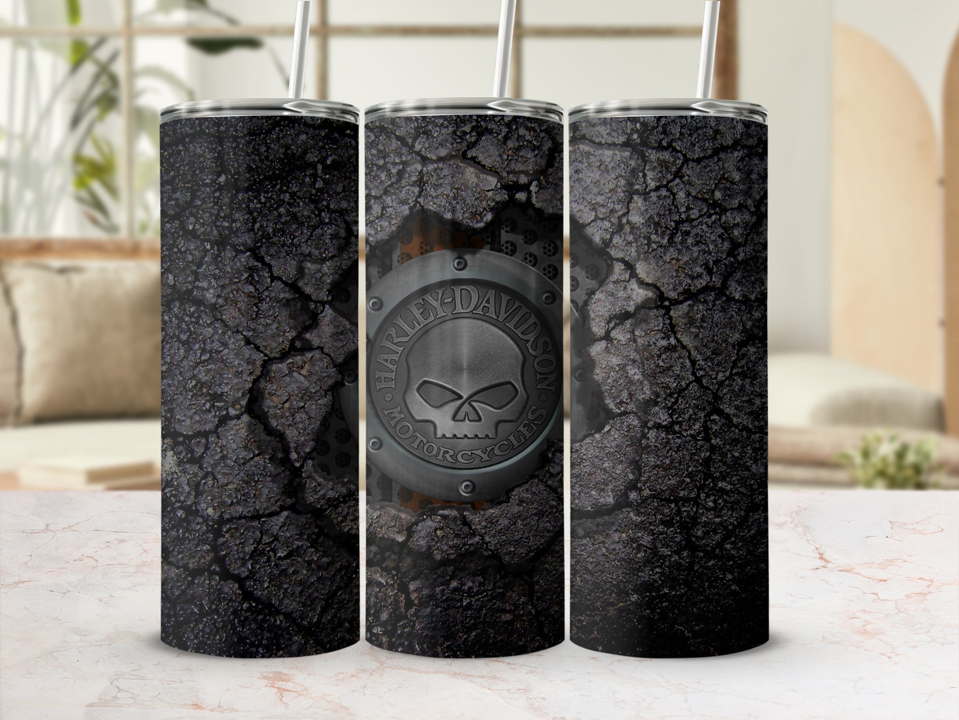 Harley-Davidson Skull Road Asphalt Tumbler 20oz
