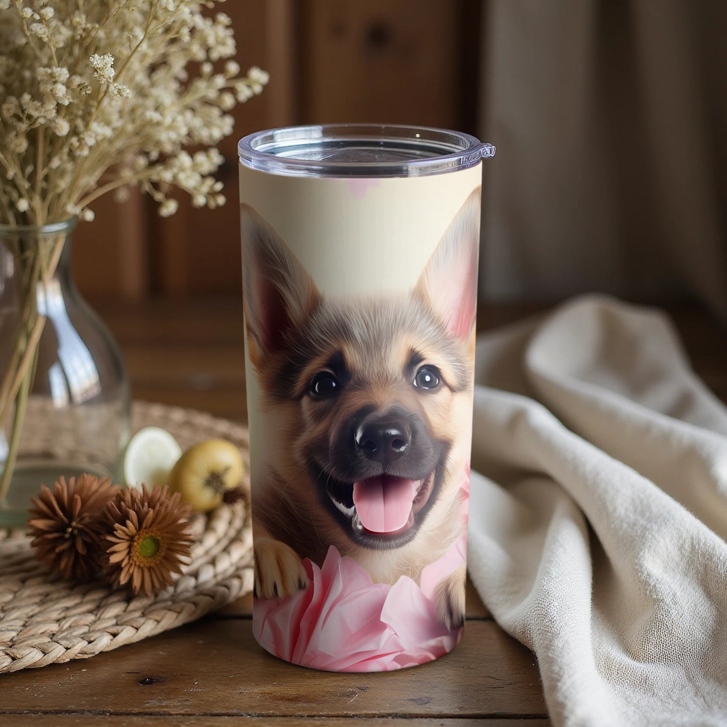 Adorable Puppy Smiling Pink Floral Design Tumbler product type
Puppy
Dog
Cute Dog
Happy Puppy
Pink Flowers
Floral Design
Animal Print
Pet Lover
Dog Lover
Tumbler
Drinkware
Insulated Cup
Beverage Holder
Puppy Face
Smiling Dog
Pet Graphic
Gift Dog Lover
Unique Tumbler
Aesthetic Design
Travel Tumbler