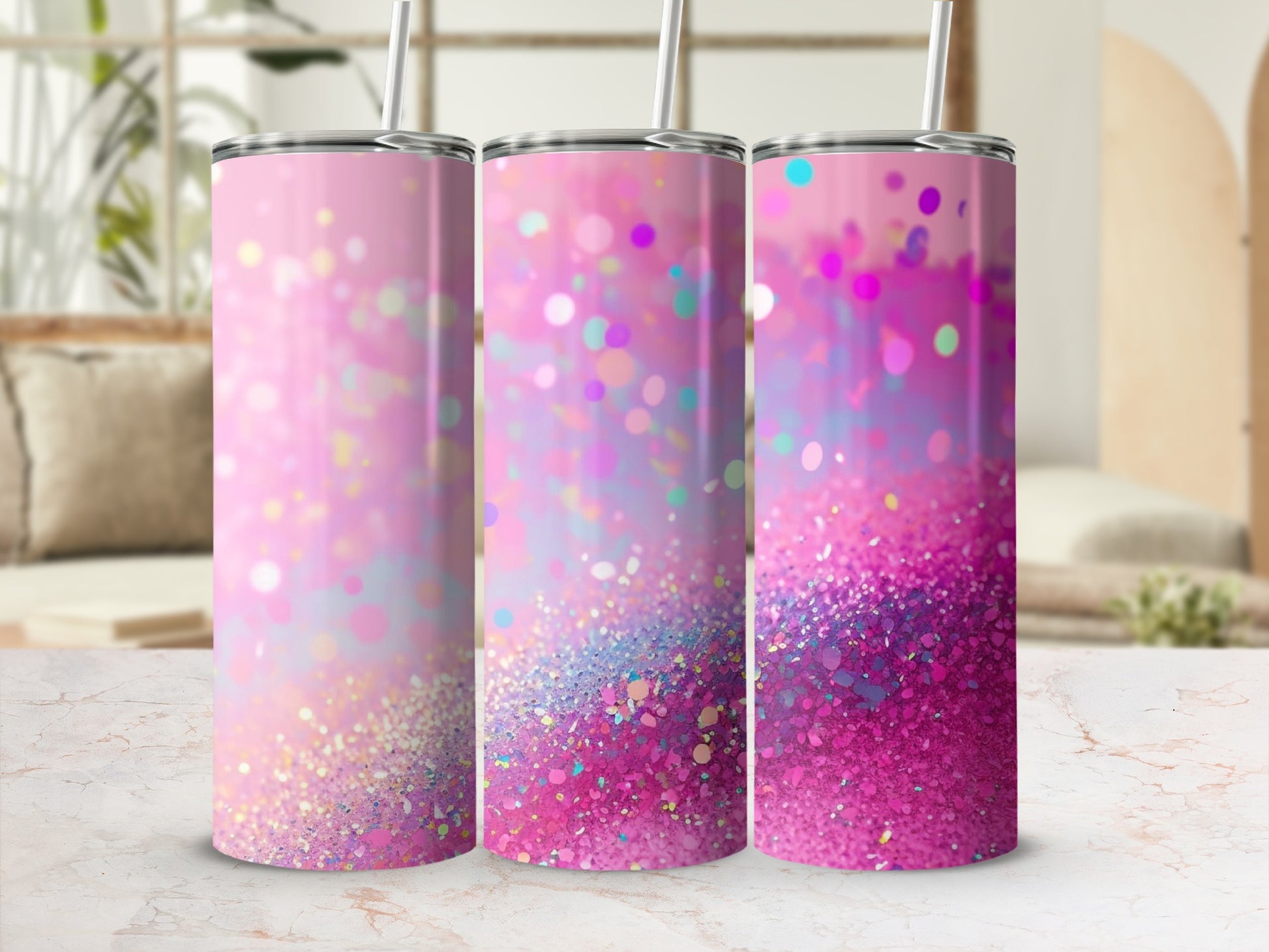 Ombre Glitter Sparkle Pink Purple Blue Tumbler product type