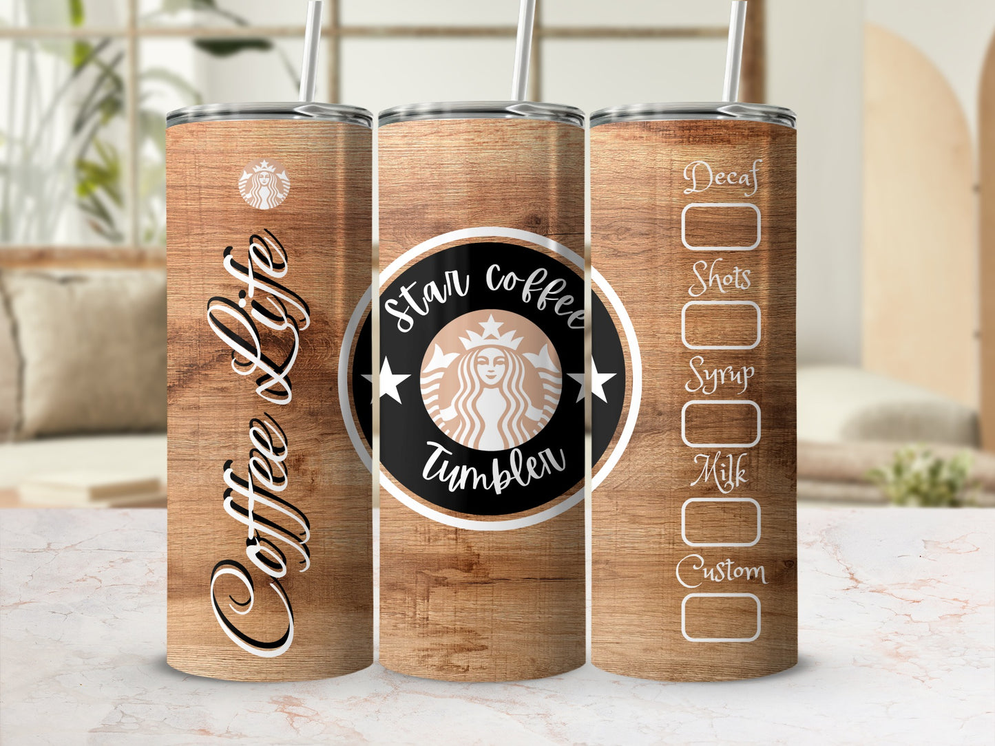 Coffee Life Star Coffee Tumbler Customizable Tumbler