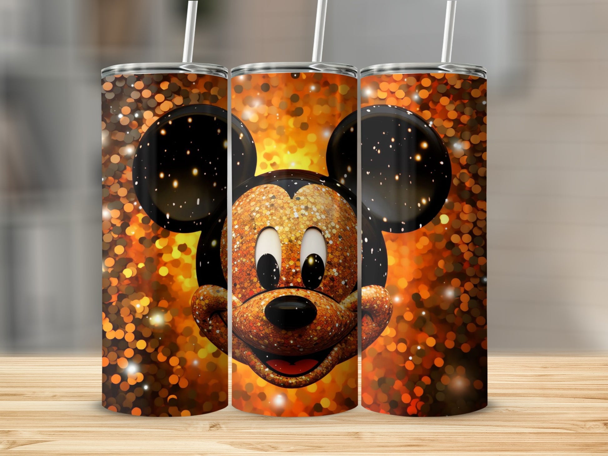 Sparkling Glitter Face Design Insulated Tumbler