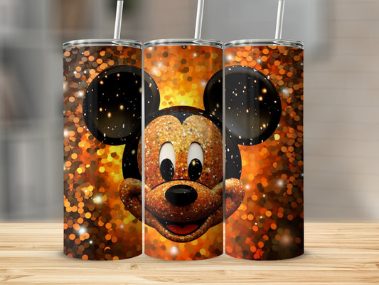 Sparkling Glitter Face Design Insulated Tumbler