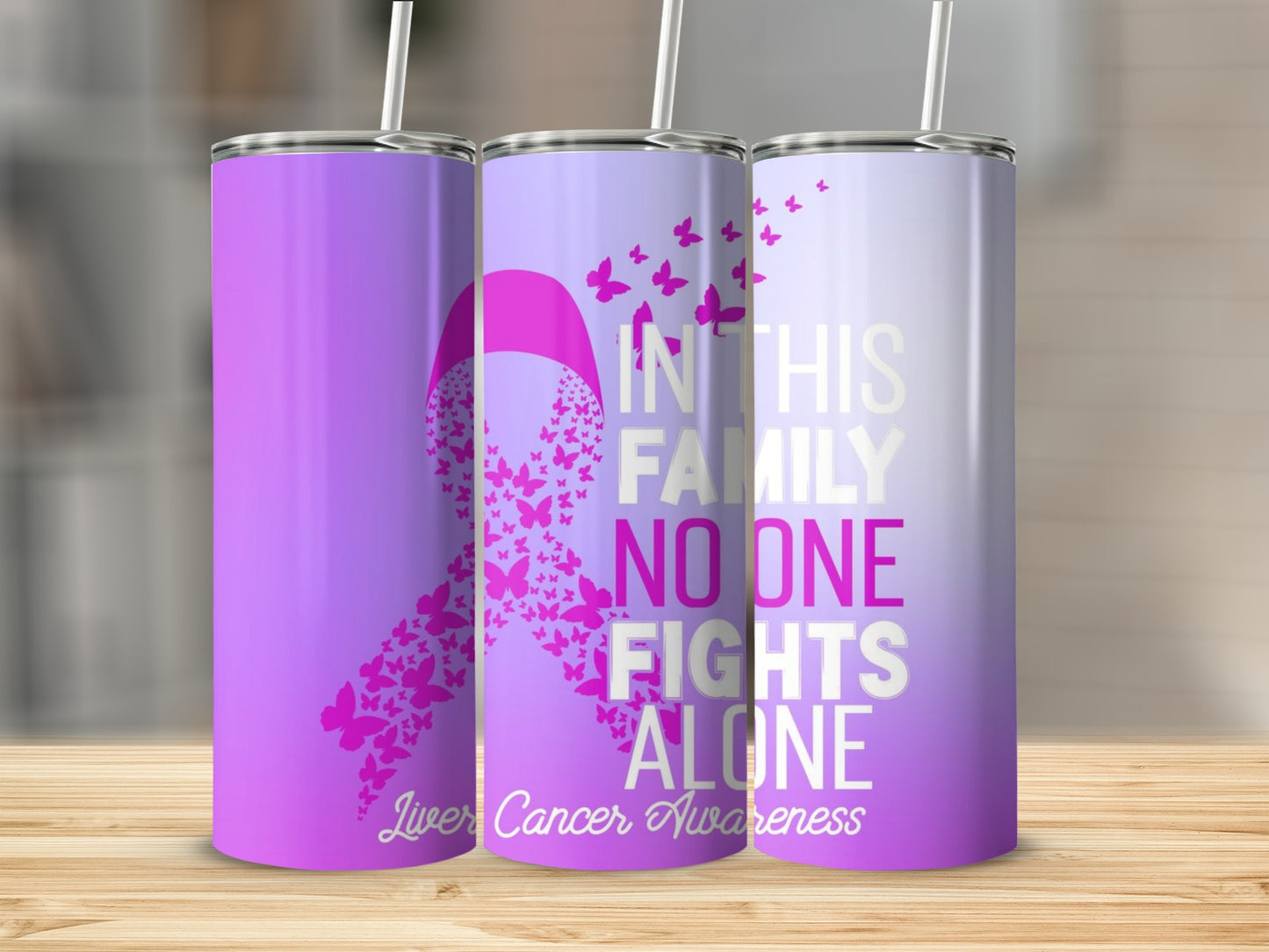 Liver Cancer Awareness No One Fights Alone tumbler