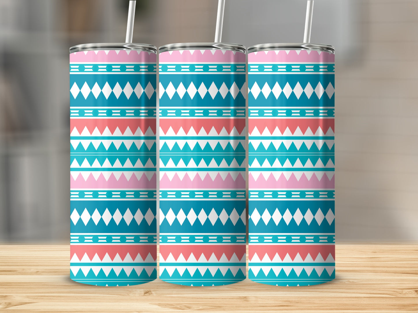 Colorful Geometric Striped Tumbler Cups product