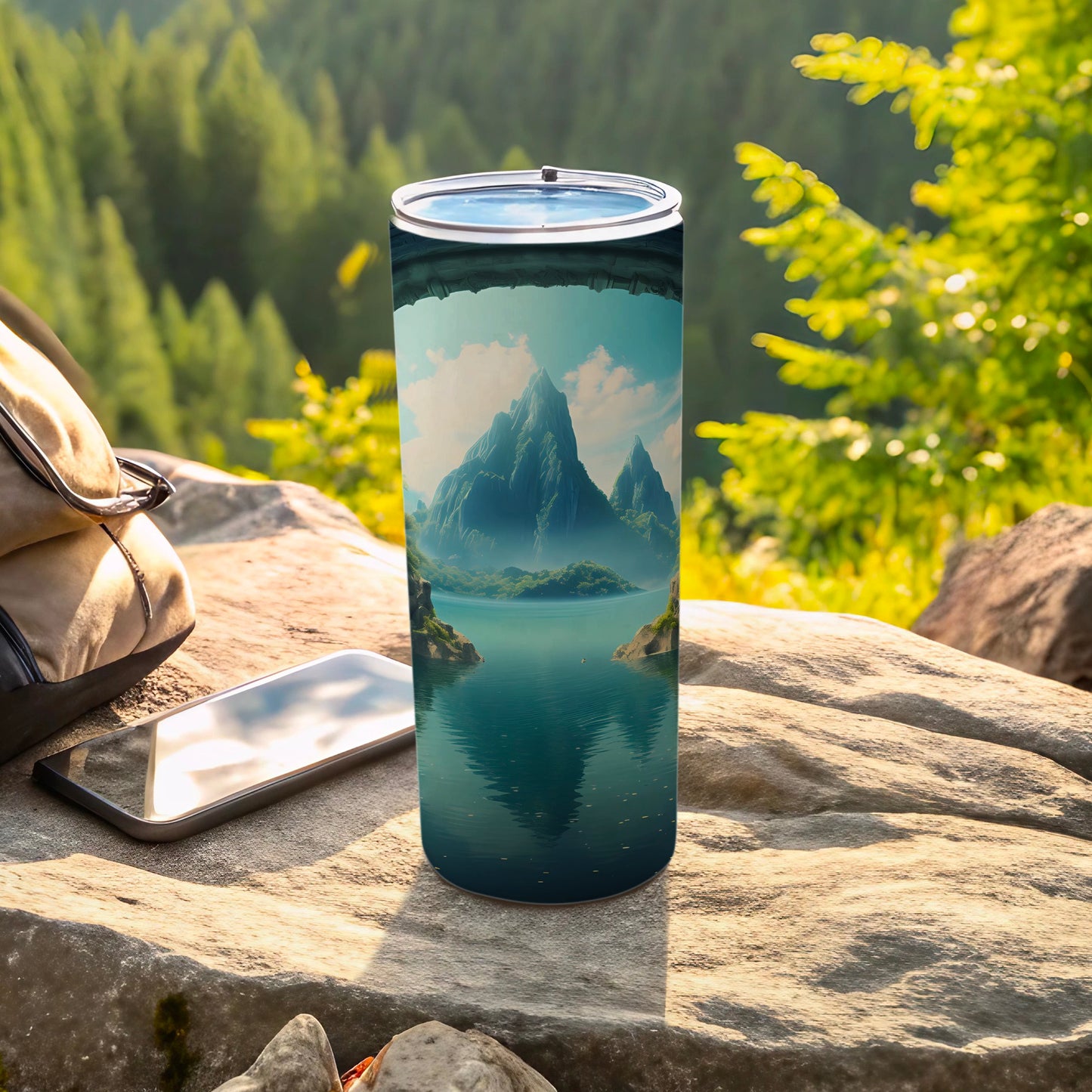 Majestic Mountain Lake Scenery Tumbler Drinkware product type
Tumbler
Travel Mug
Drinkware
Mountain Design
Lake View
Nature Scene
Outdoor Lifestyle
Scenic Print
Landscape Art
Water Reflection
Island Graphic
Cloudscape
Adventure Gear
Hiking Accessory
Camping Essentials
Beverage Holder
Insulated Cup
Travel Companion
Gift Idea
Unique Design