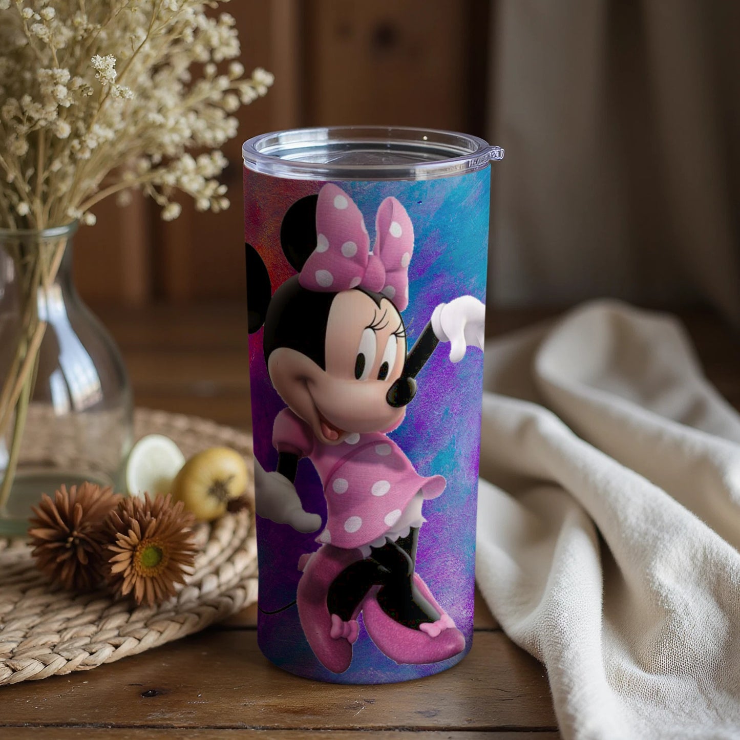 Colorful Minnie Mouse Tumbler With Fun Character Design