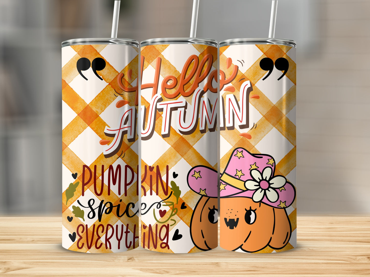 Hello Autumn Pumpkin Spice Everything Tumbler