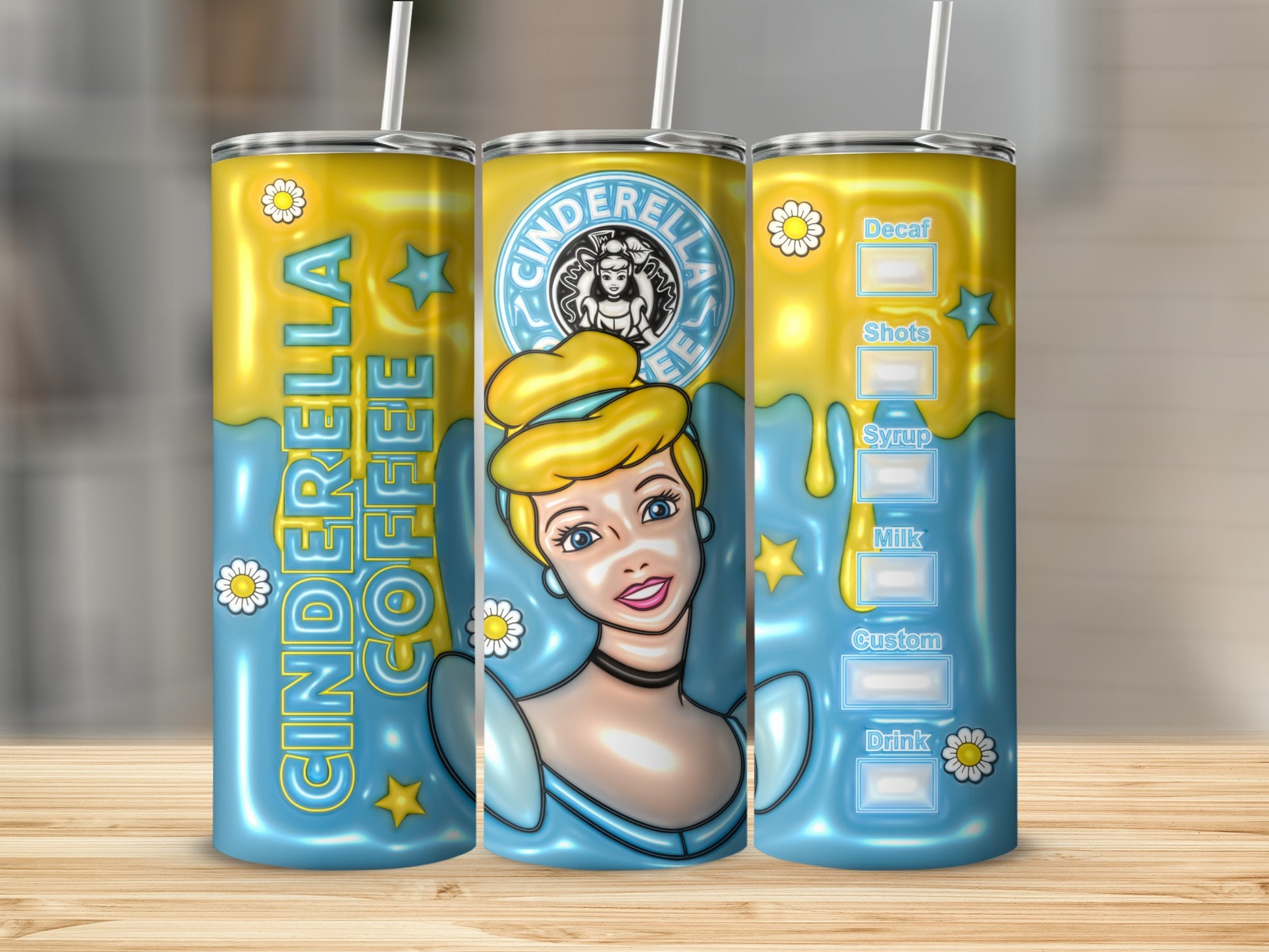 Cinderella Coffee Tumbler with Customizable Options