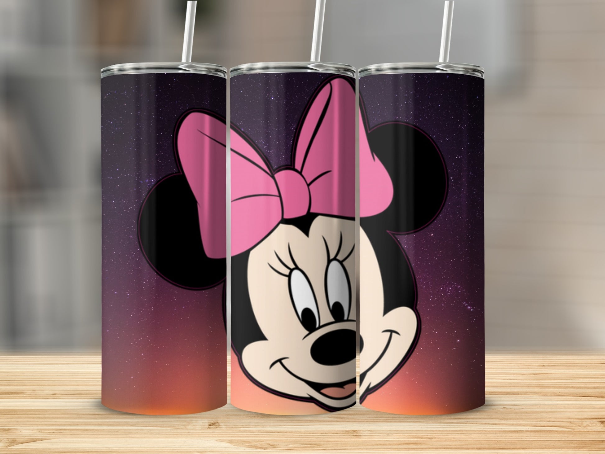 Cute Minnie Mouse Tumbler with Pink Bow Design