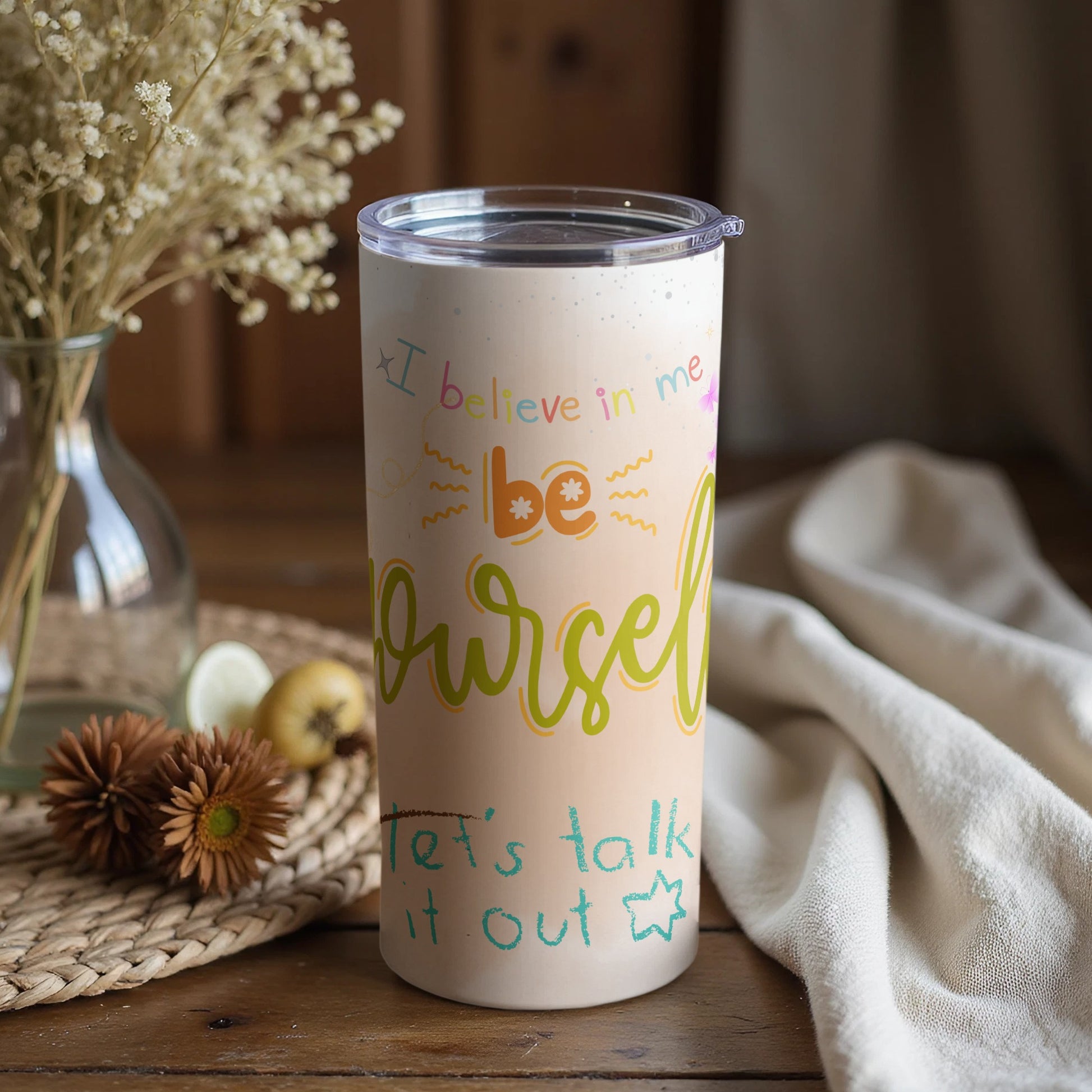 Motivational Be Yourself Travel Mug with Inspirational Quotes