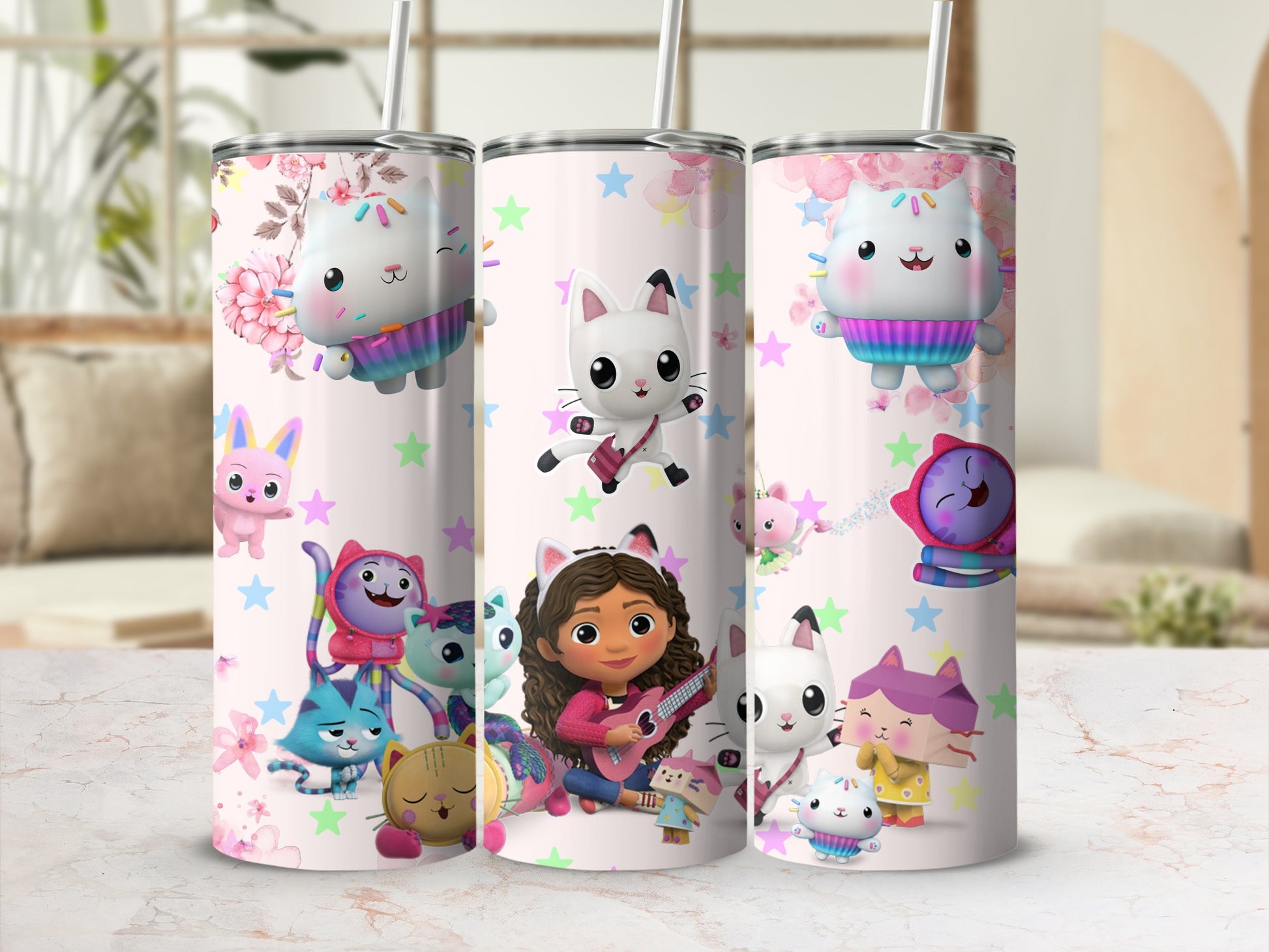 Gabby's Dollhouse Cartoon Characters Art Tumbler