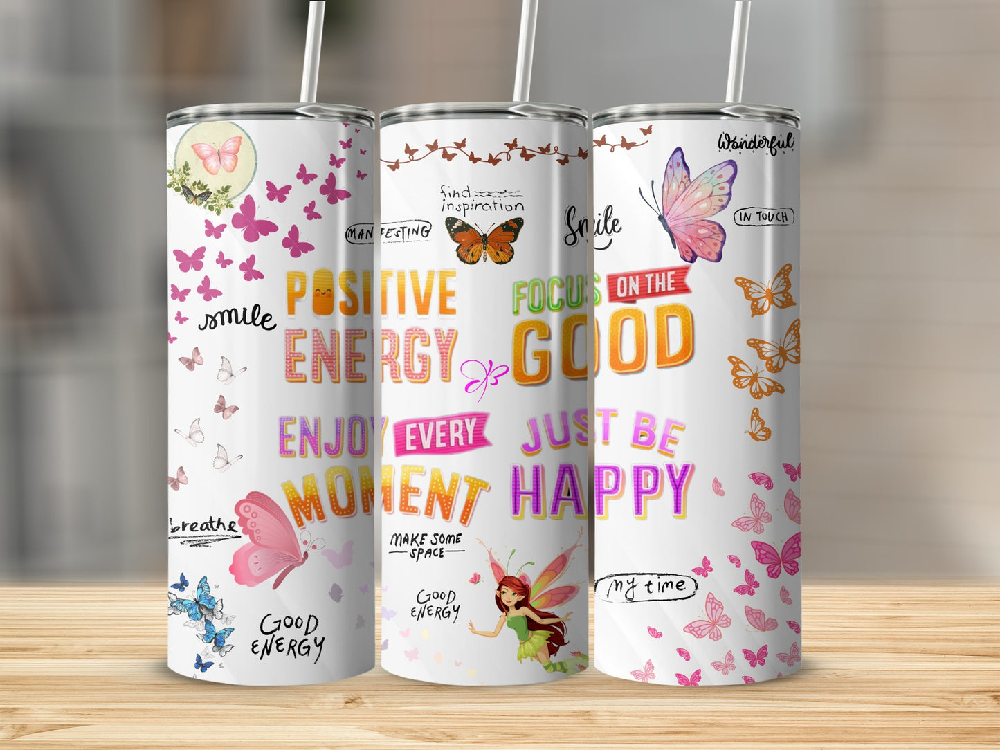 Motivational Inspirational Quotes with Colorful Butterflies