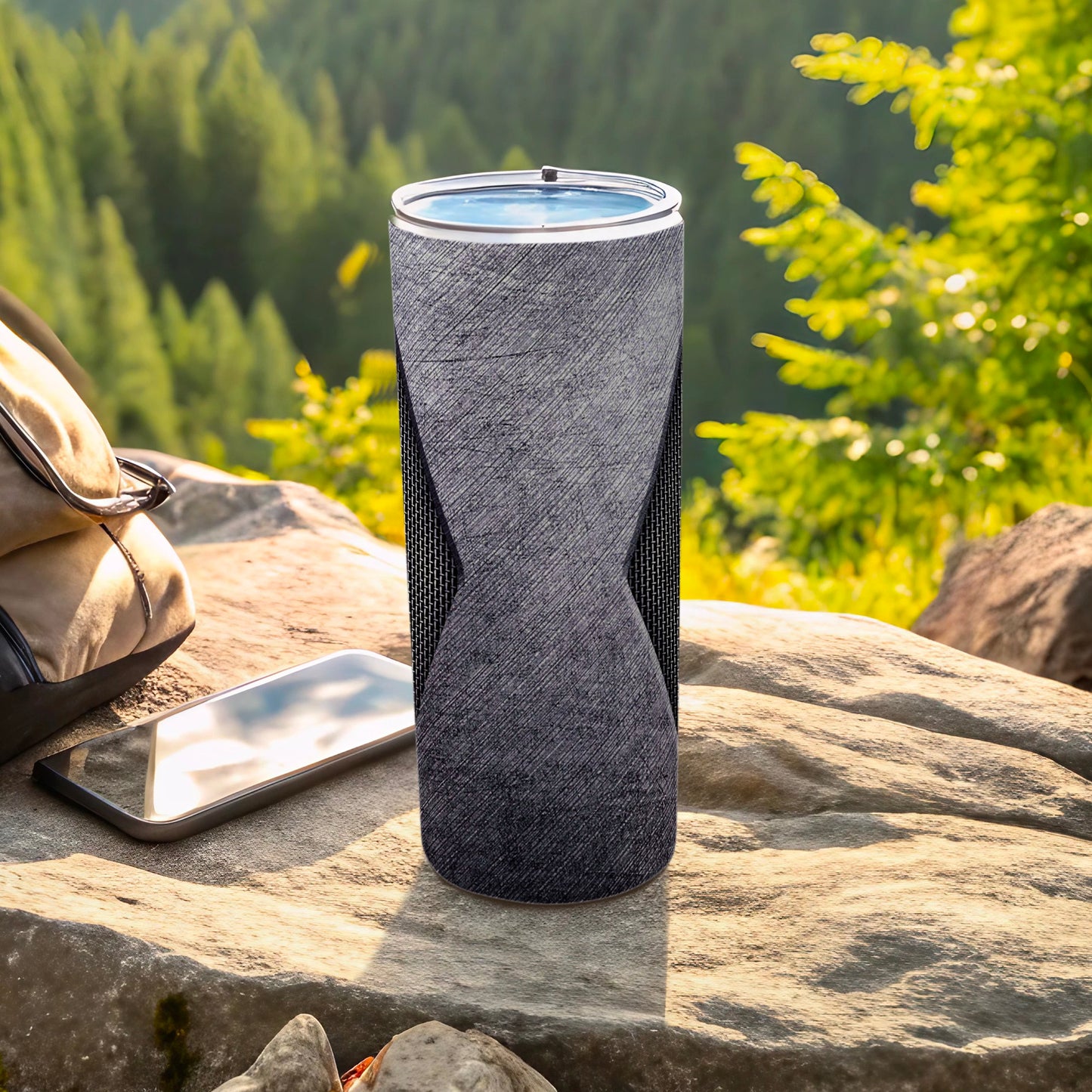 Outdoor Gray Textured Cylinder Travel Tumbler product type