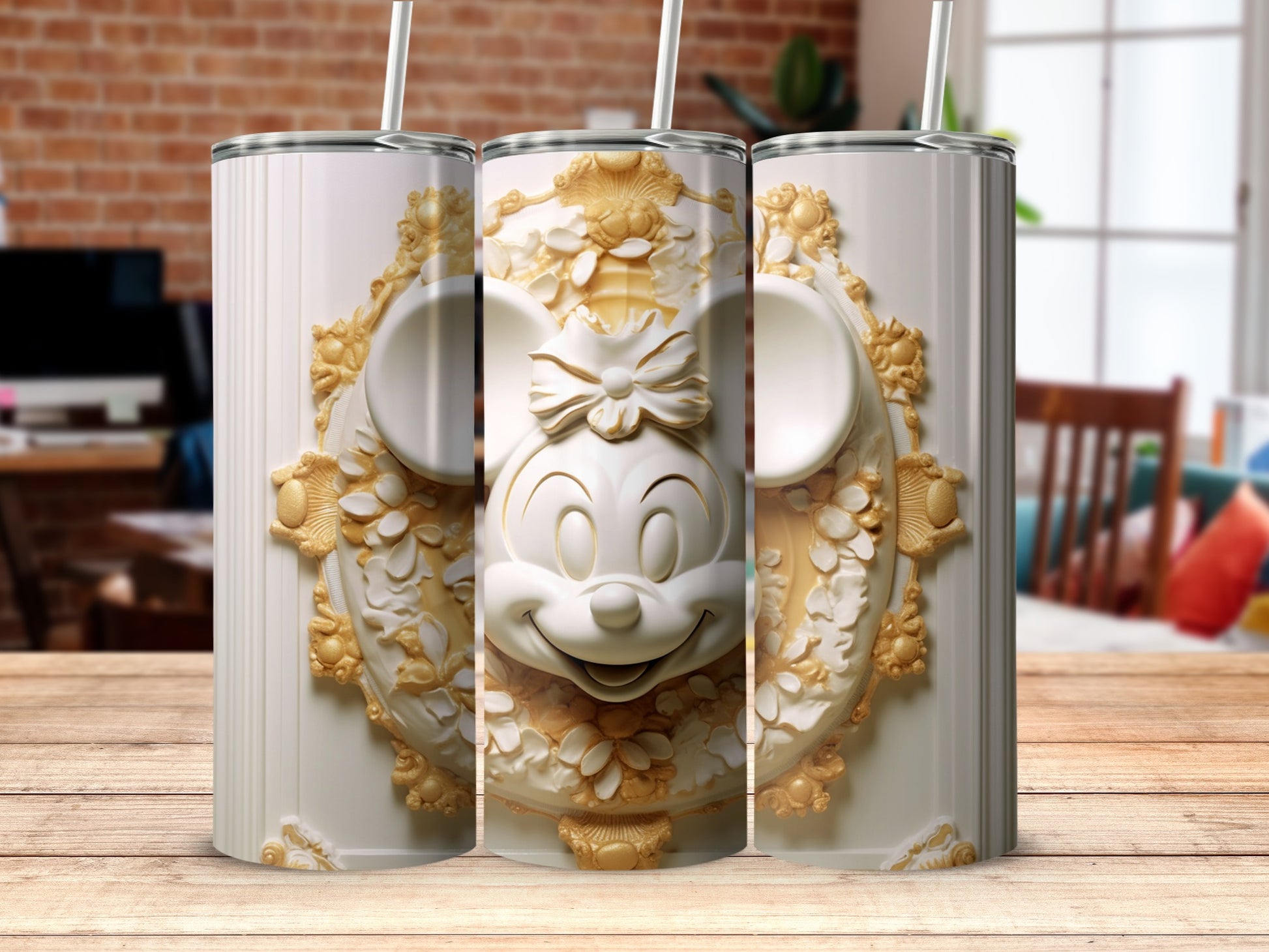 Elegant Mickey Mouse Inspired Custom Tumbler Design