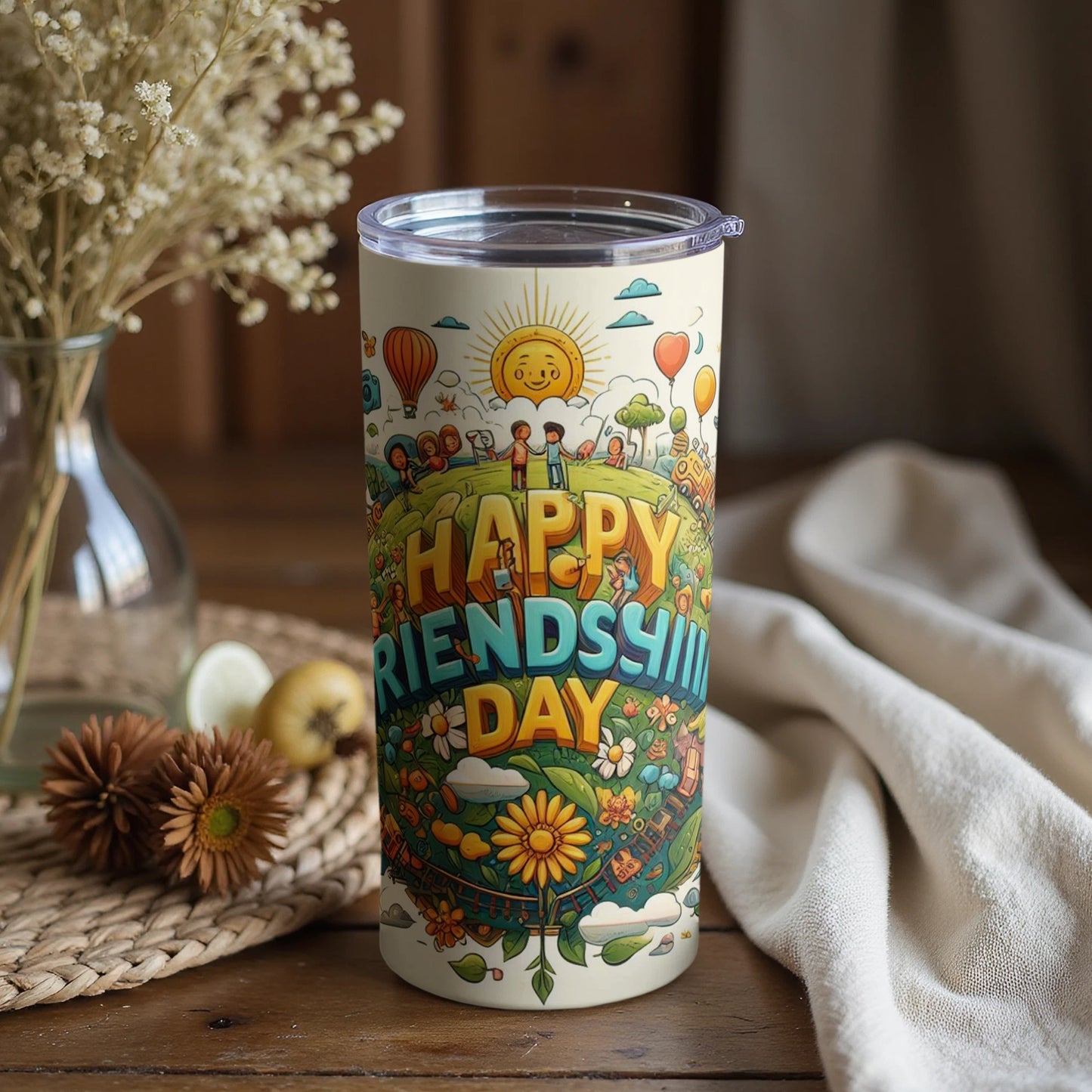 Colorful Happy Friendship Day Travel Mug Gift Idea