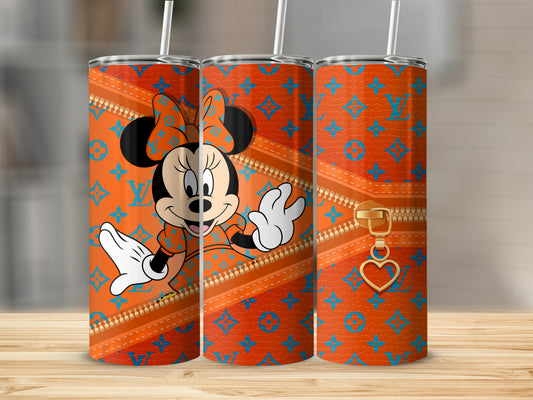 Orange Minnie Mouse and LV Pattern Tumbler Product