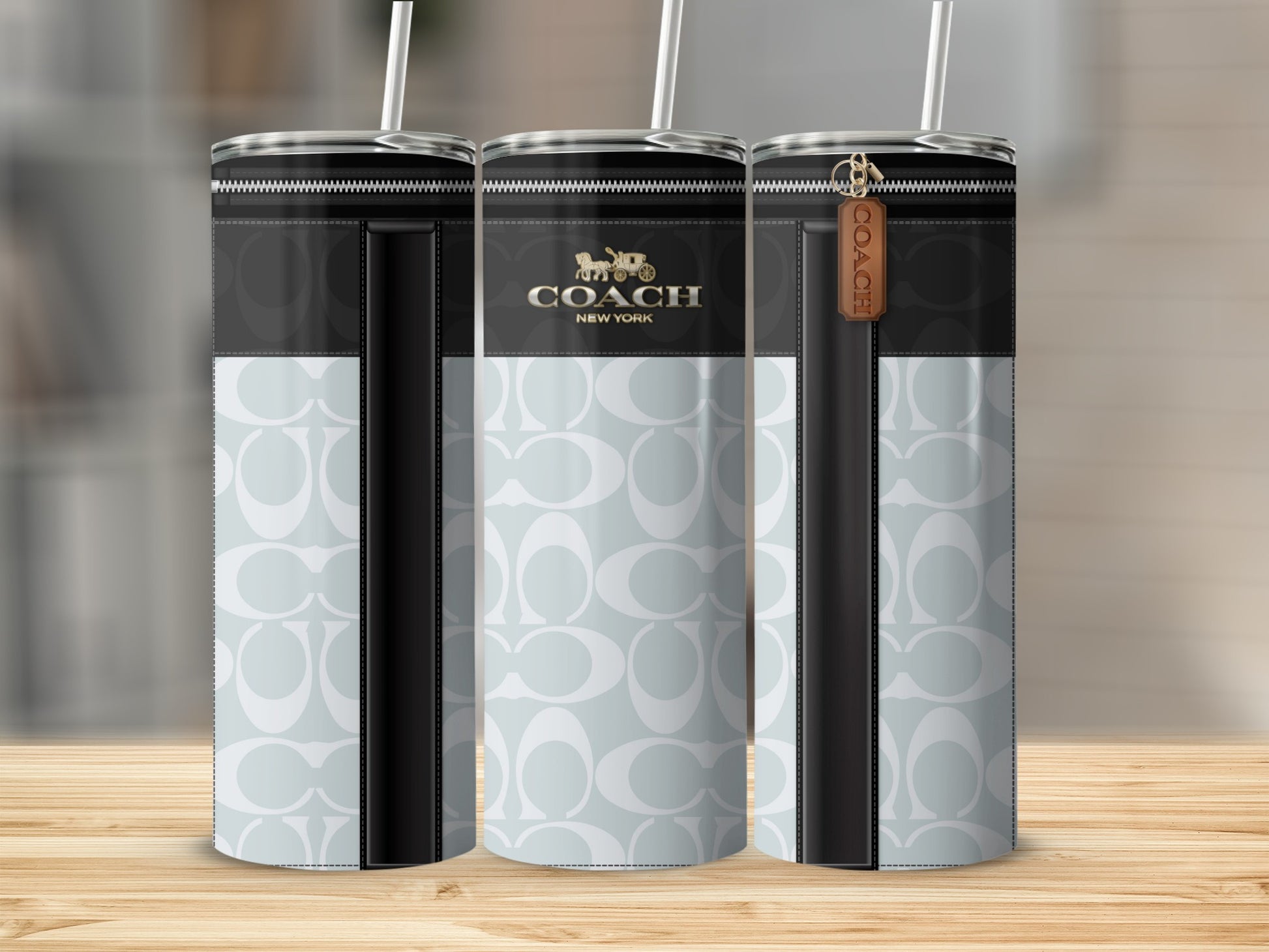 Stylish Coach New York Logo Tall Tumbler Cup