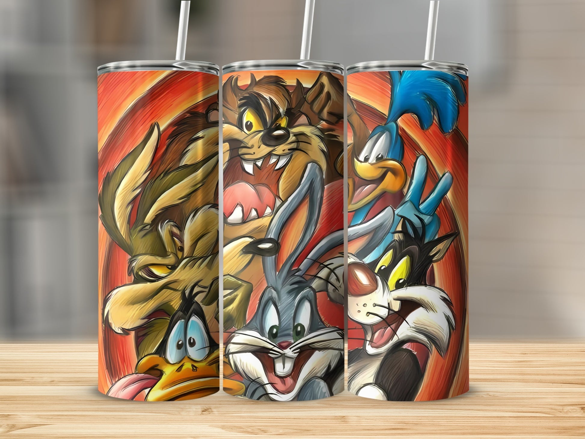 Cartoon Characters Tumbler with Straw Product