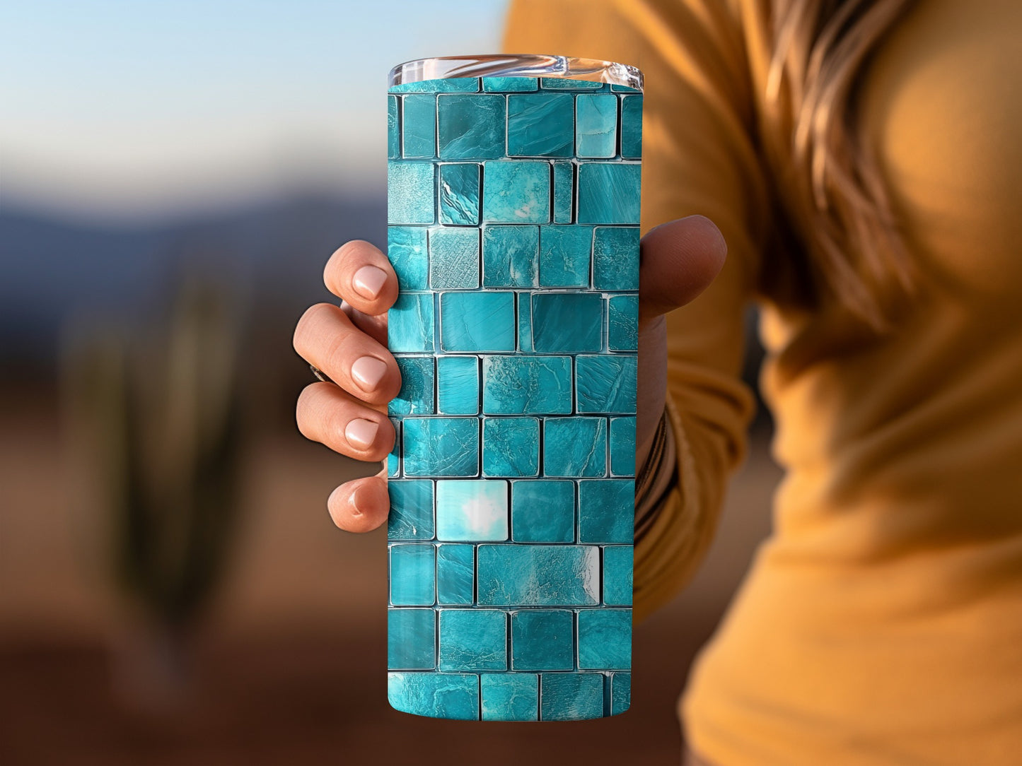 Azure Cubes Pattern for Sophisticated Look Tumblers