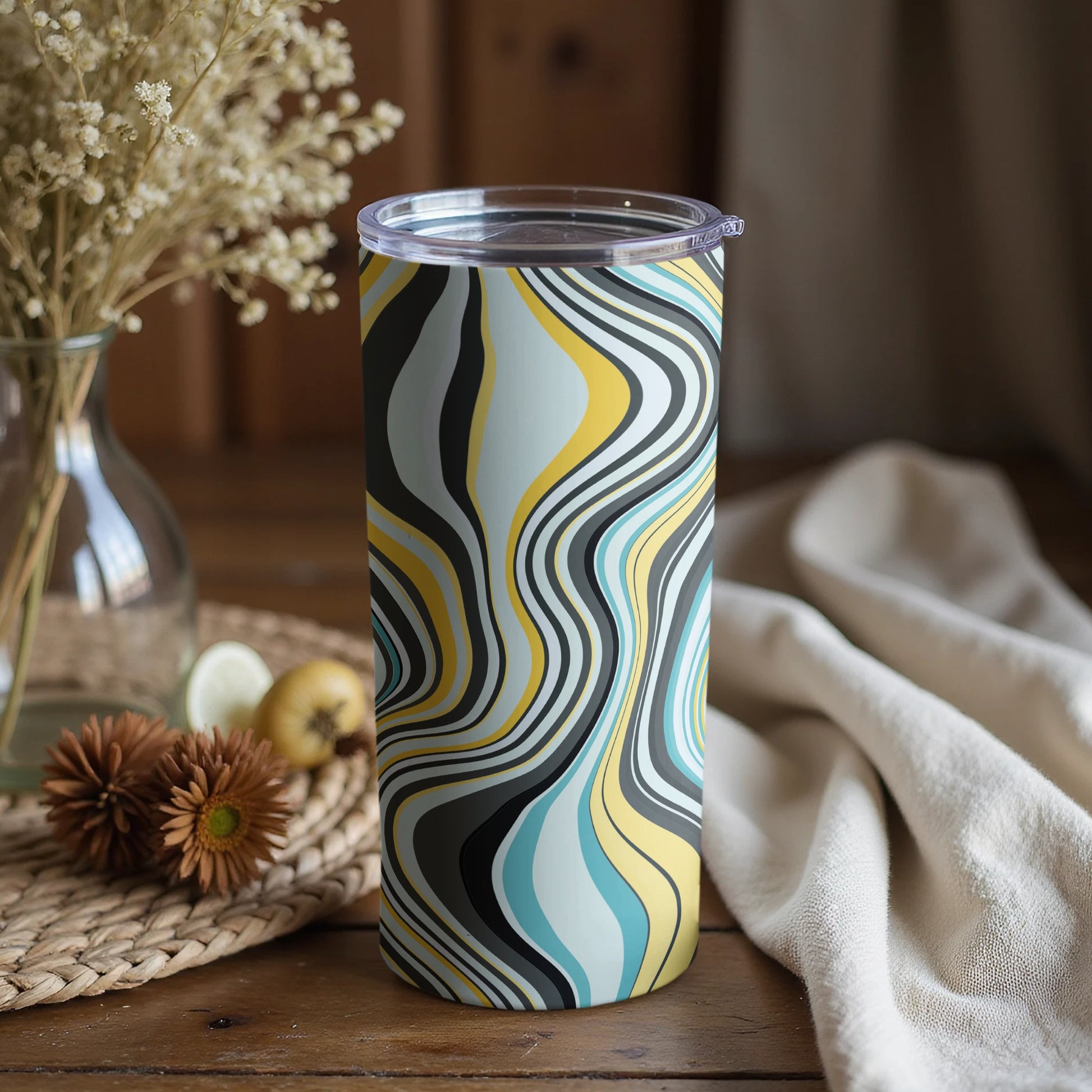 Abstract Swirl Pattern Travel Mug for All Occasions