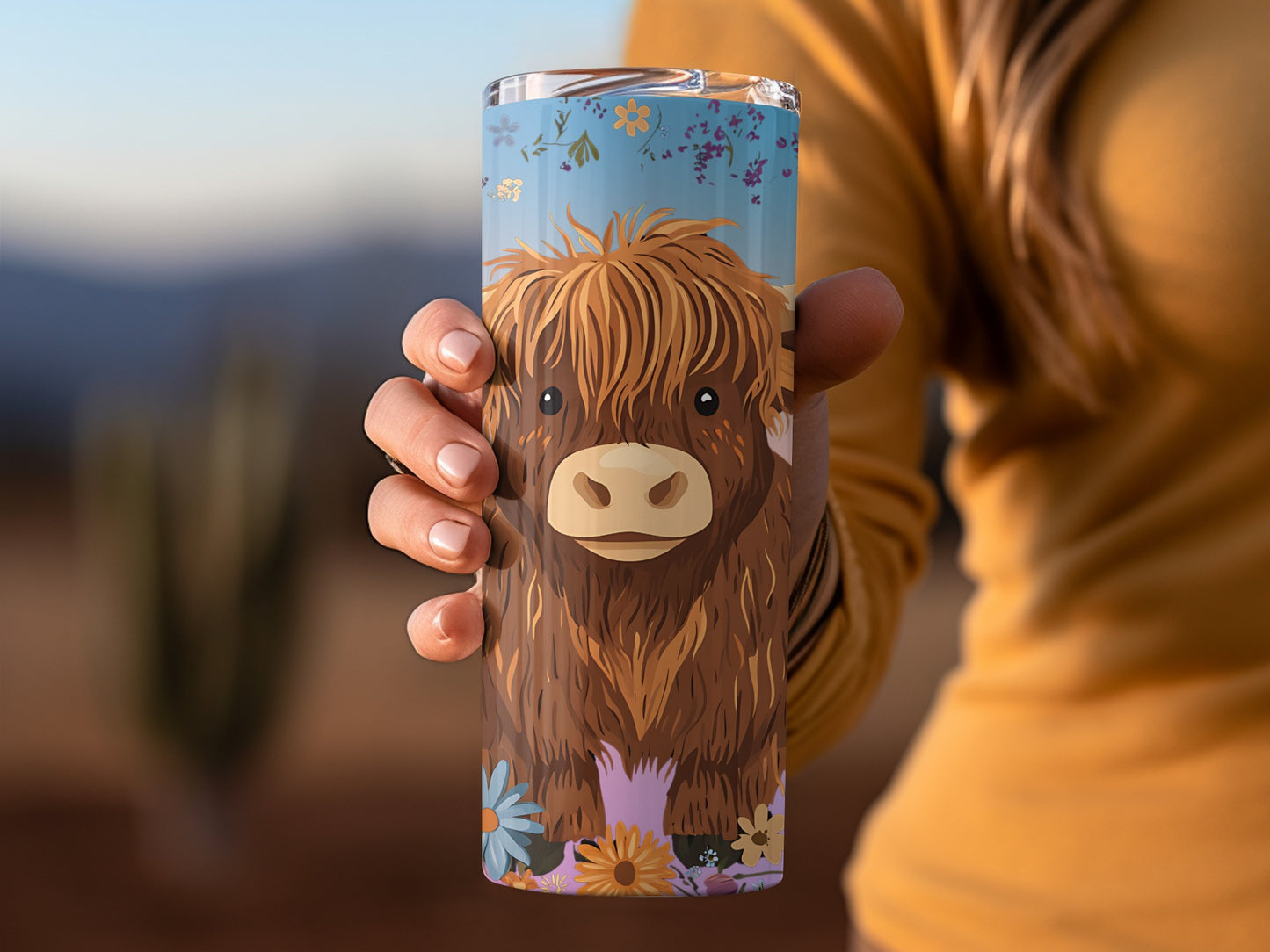 Cute Highland Cow Design Insulated Travel Tumbler