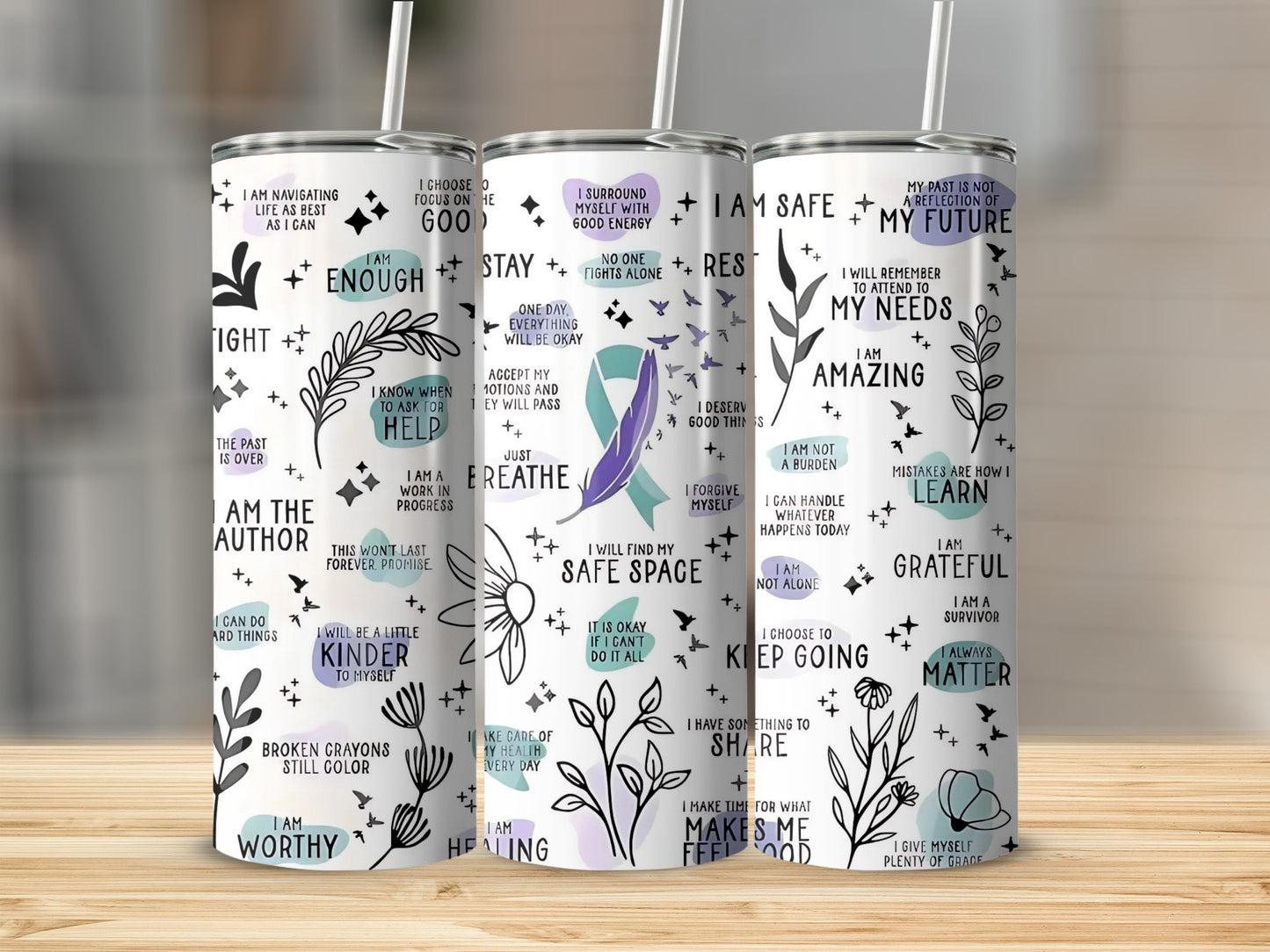 Inspirational Quotes Print Skinny Tumblers product