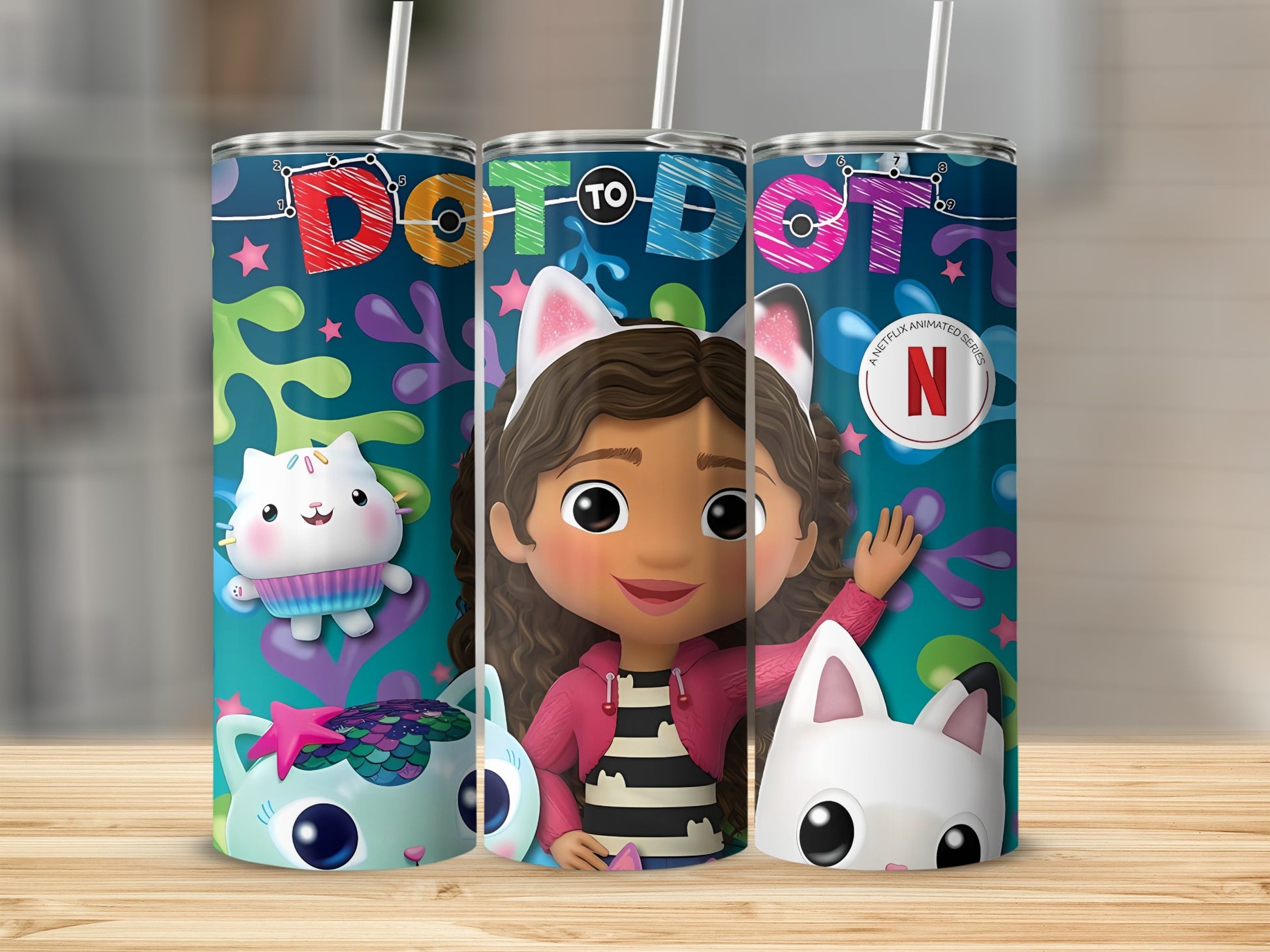 Gabby's Dollhouse Dot to Dot Tumbler for Kids