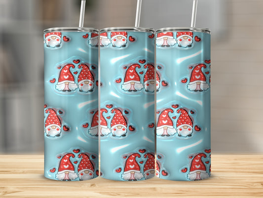 Adorable Gnome Design Tumbler with Heart Accents