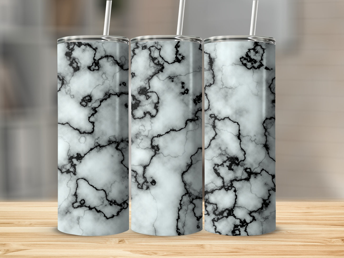 Pale White Marble Black Line Pattern Cool Gift Tumblers