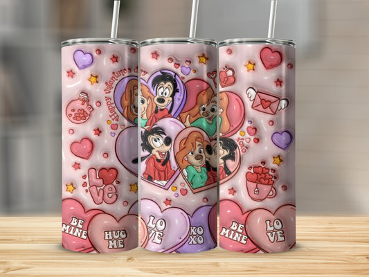 Cartoon Characters Valentine's Celebration Tumbler