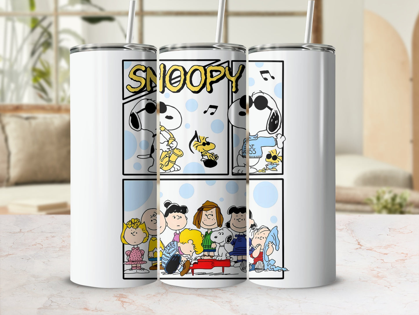 Snoopy and Friends Comic Strip Design Tumbler