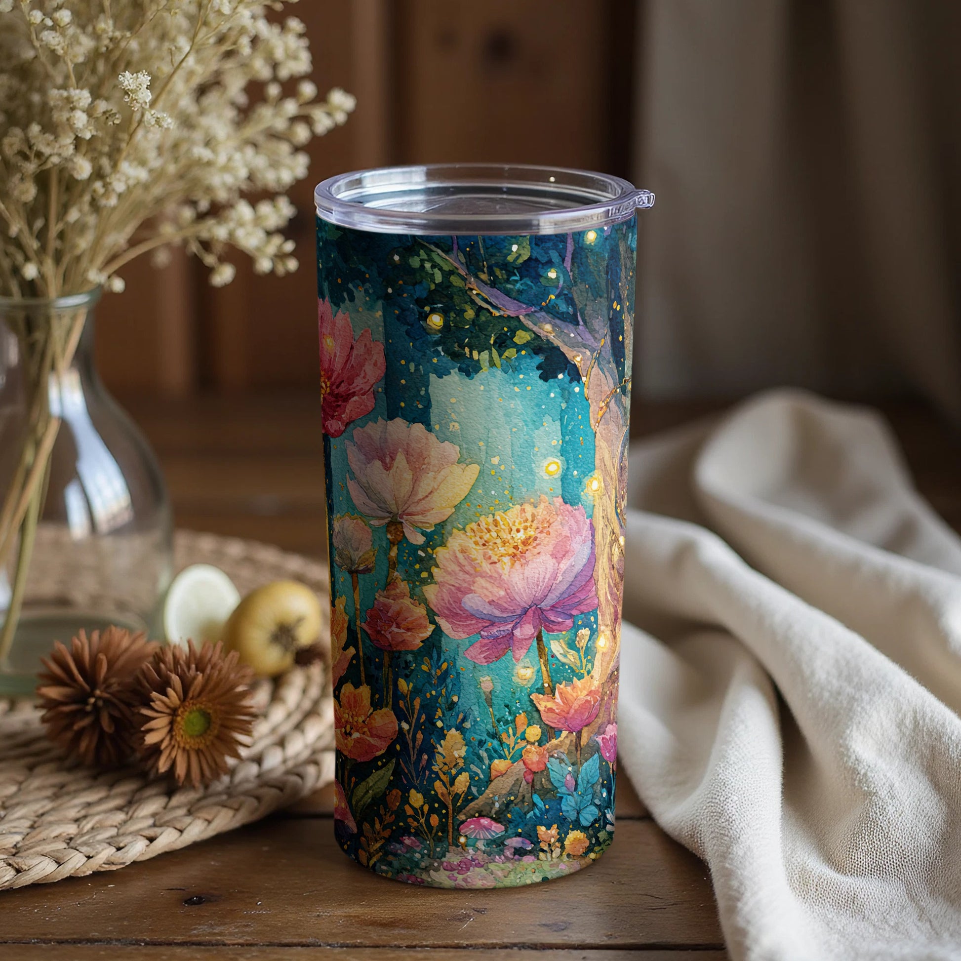 Enchanting Floral Fantasy Insulated Tumbler Cup