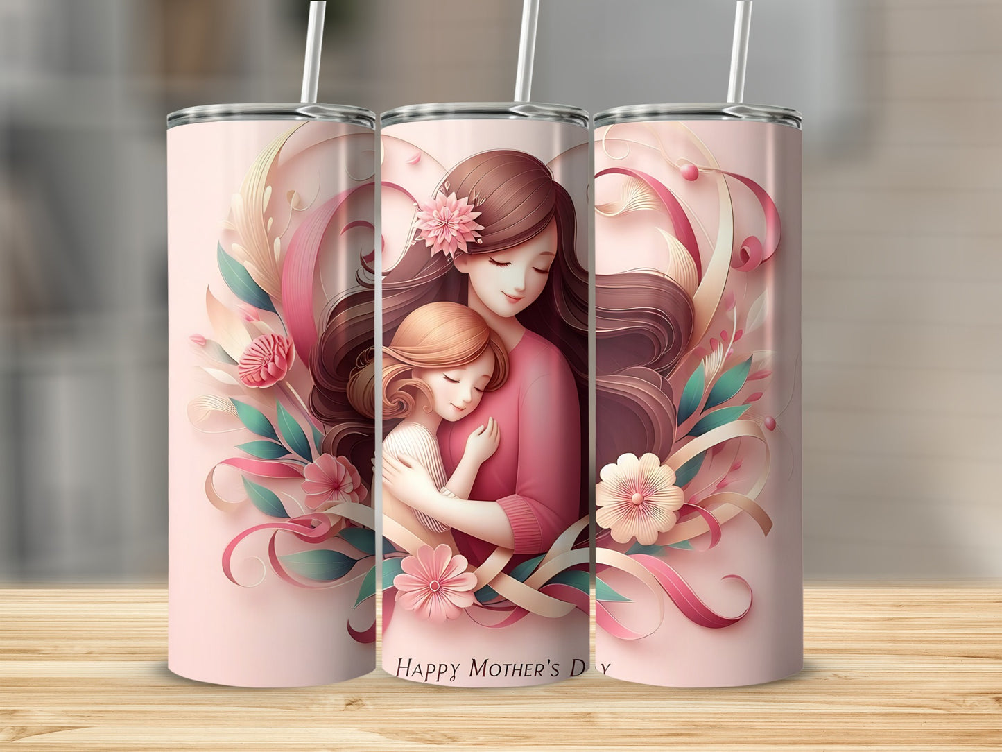 Happy Mother's Day Floral Design Tumbler