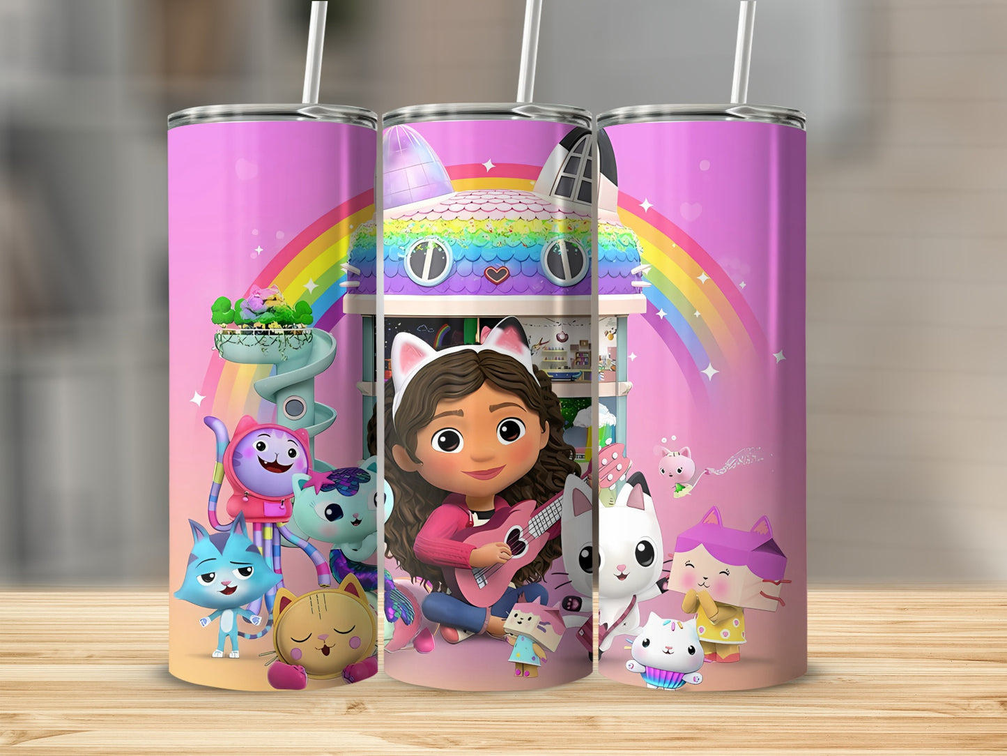 Colorful Kids Cartoon Characters Artwork Tumbler Cup