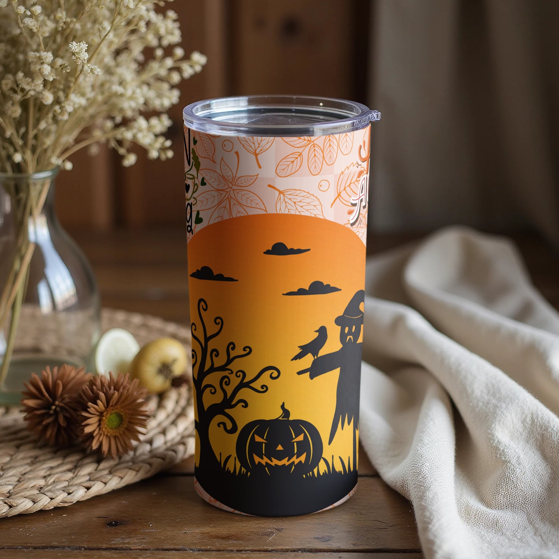 Halloween Themed Insulated Tumbler for Autumn Drinks