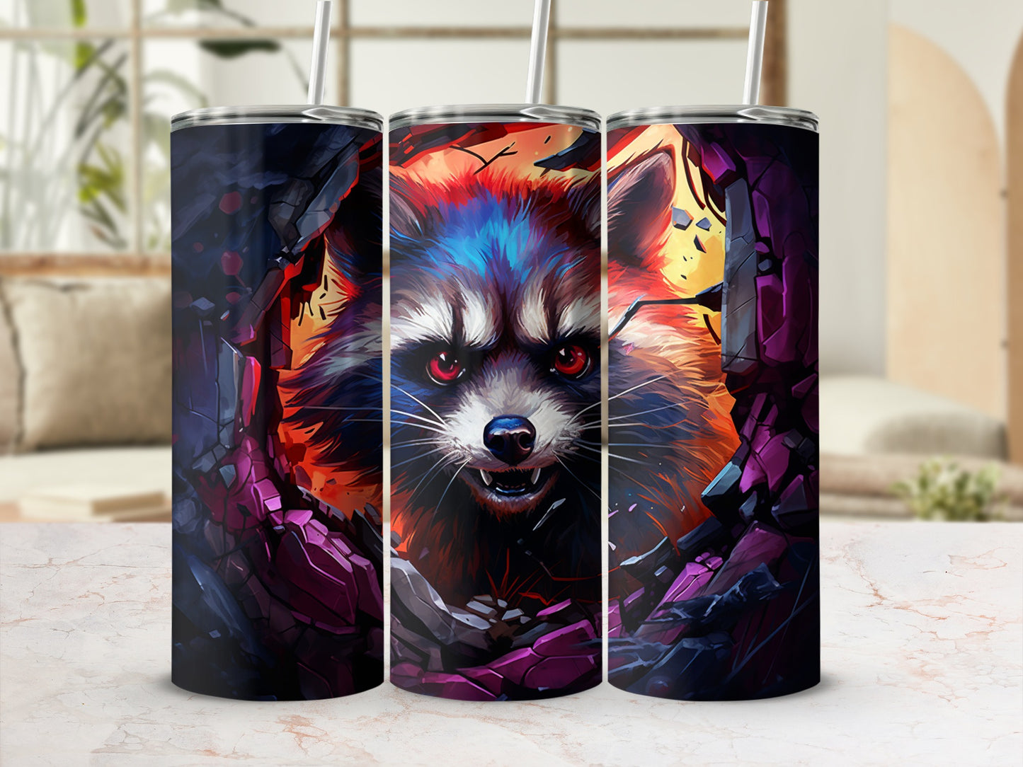 Fierce Raccoon Art Tumbler for Fans Everywhere
