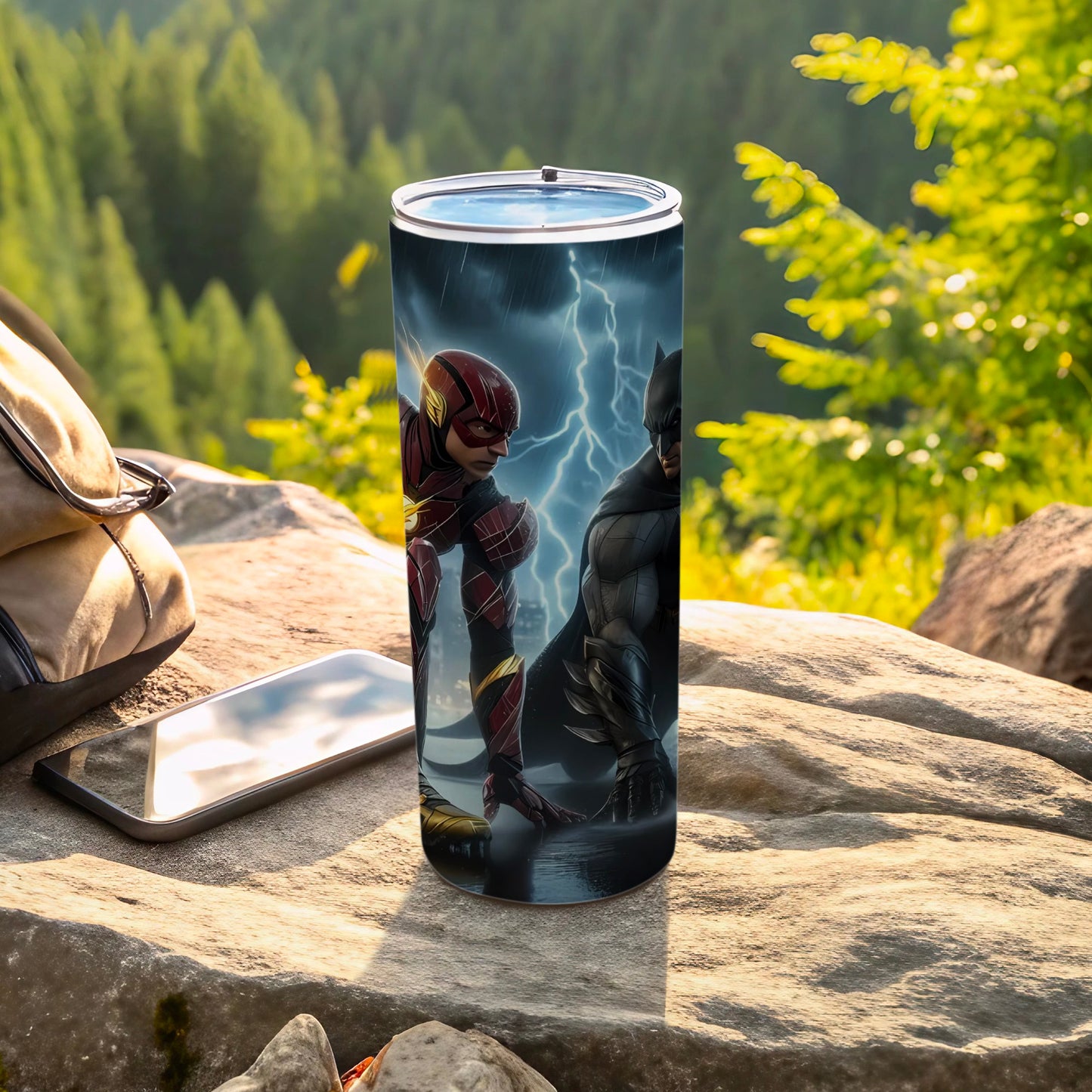 Flash and Batman Lightning Scene Tumbler