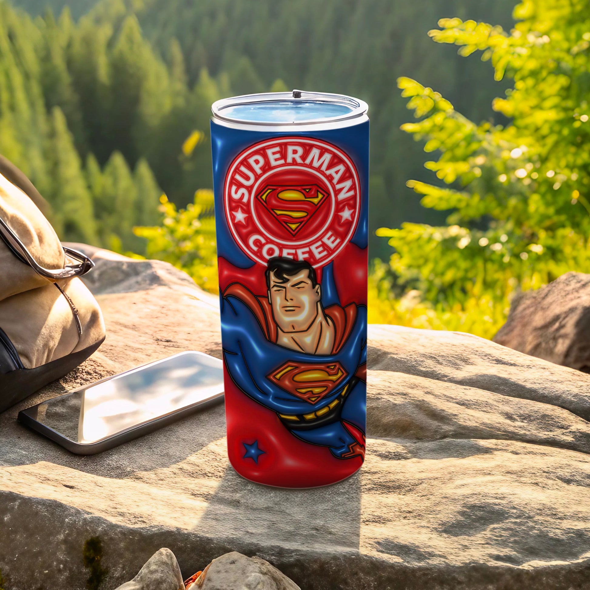 Superman Coffee Tumbler Flask Double-Walled Insulated Cup