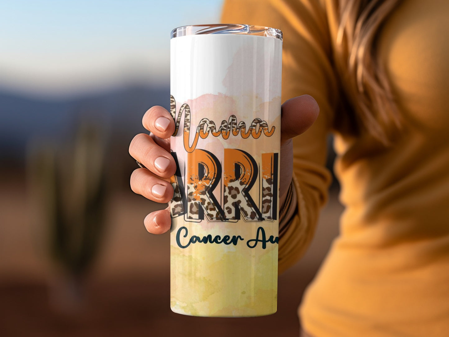 Mama Warrior Cancer Awareness Tumbler Cup