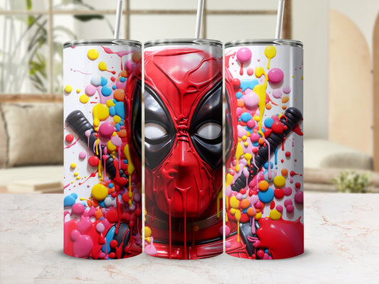 Colorful Superhero Inspired Tumbler with Straw Product