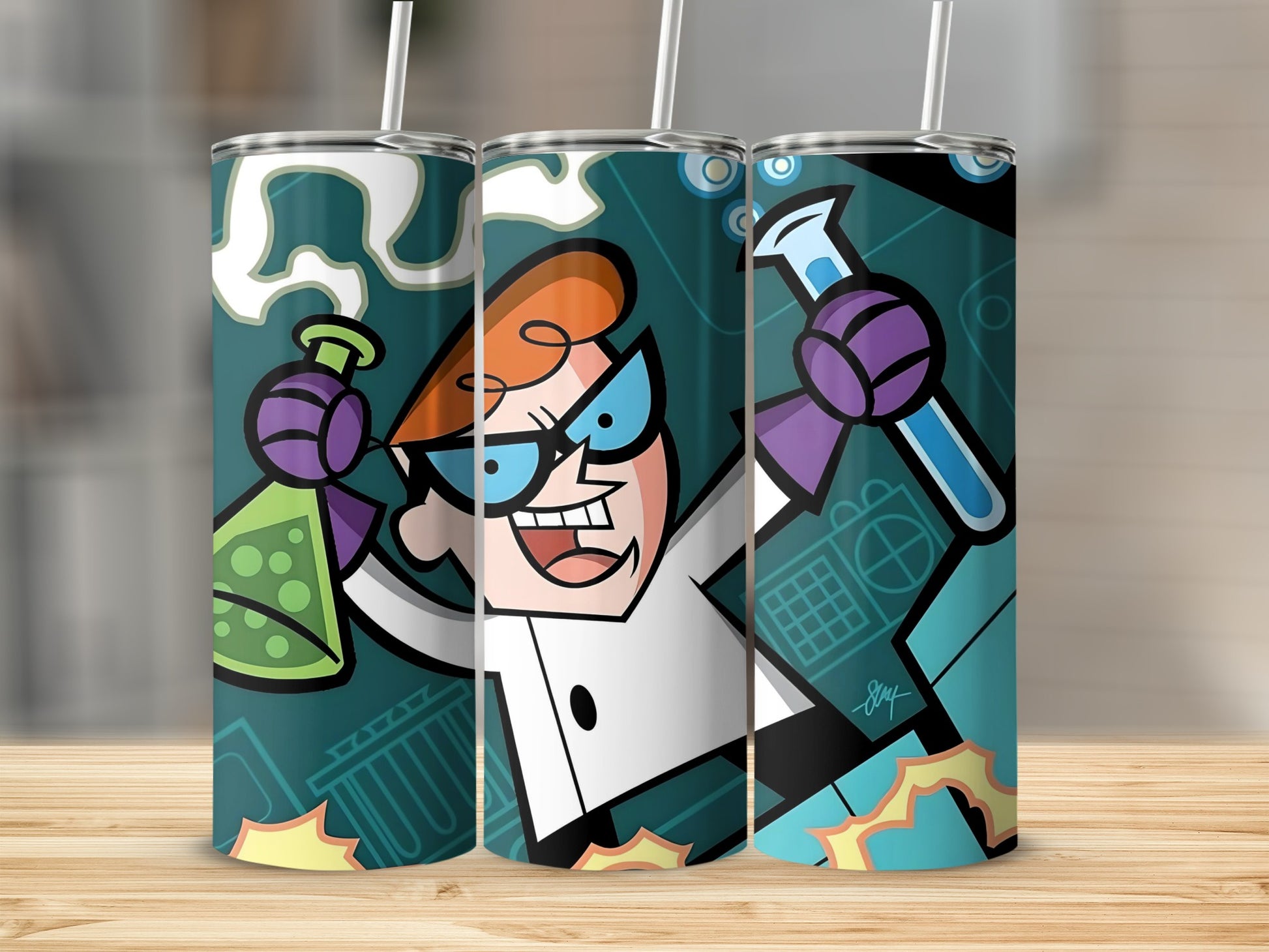 Mad Scientist Character Design Tumbler Flask